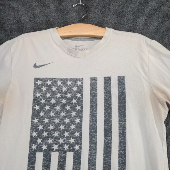 Nike Dri Fit T Shirt Mens Size Medium Team USA Olympics Gray Flag Graphic - Picture 3 of 12